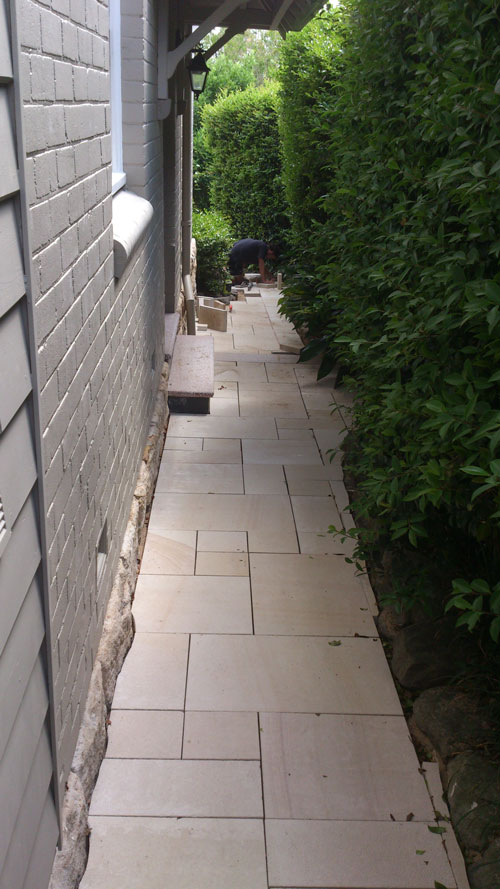 Custom designed ashlar pathway